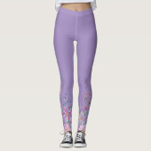 Leggings Papillon bleu en fleurs (Devant)