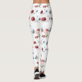 Leggings Papillon bleu rouge et rose Fleur Motif floral (Dos)