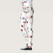Leggings Papillon bleu rouge et rose Fleur Motif floral (Gauche)