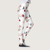 Leggings Papillon bleu rouge et rose Fleur Motif floral (Droite)