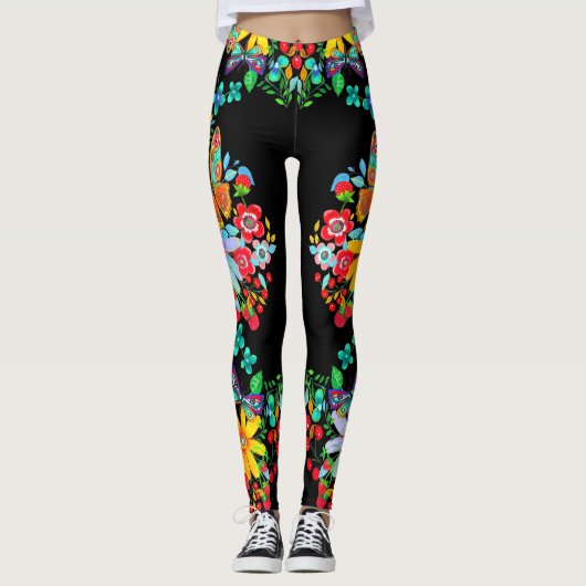Leggings Papillon bohémien Floral (Devant)