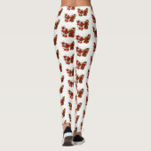 Leggings Papillon de fleurs rouges aux roses rouges (Dos)