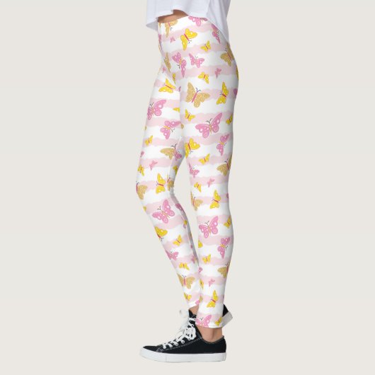 Leggings Papillon doré et rose (Gauche)