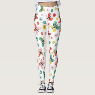 Leggings Papillon et motif floral