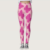 Leggings Papillon Faux Pailleté Rose (Devant)
