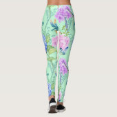 Leggings Papillon floral de libellule de colibri de jardin (Dos)
