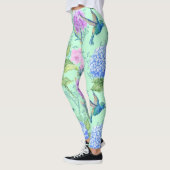 Leggings Papillon floral de libellule de colibri de jardin (Gauche)