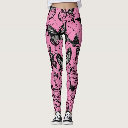Leggings Papillon Imprimez des légendes tout-sur-impression (Devant)