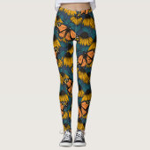 Leggings Papillon monarque sur confluents jaunes (Devant)