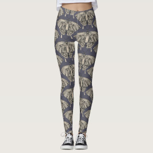 Leggings papillon noir