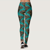 Leggings papillon noir turquoise (Dos)