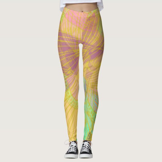 Leggings Papillon Or Chic jaune orange (Devant)