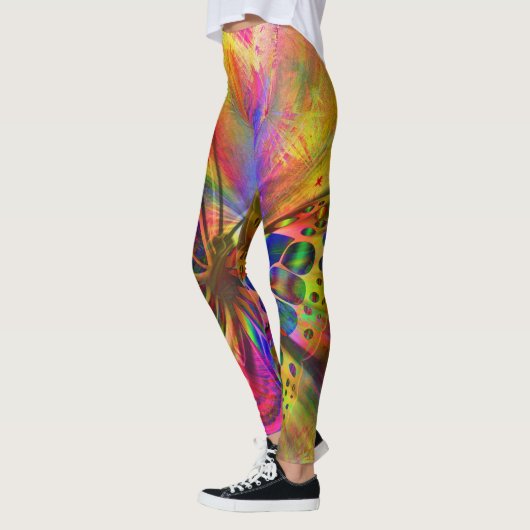 Leggings Papillon psychédélique et multicolore (Gauche)
