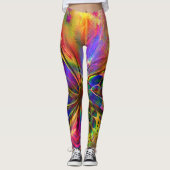 Leggings Papillon psychédélique et multicolore (Devant)
