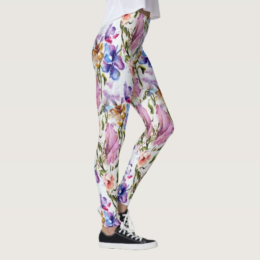Leggings Papillon rose BLANC (Droite)