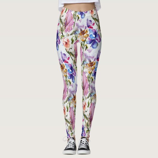 Leggings Papillon rose BLANC (Devant)