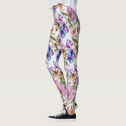 Leggings Papillon rose BLANC (Gauche)
