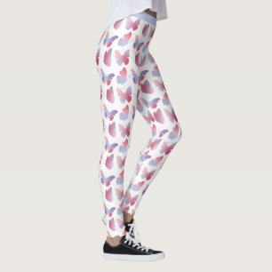 Leggings Papillon rose pâle Design Motif Pastel