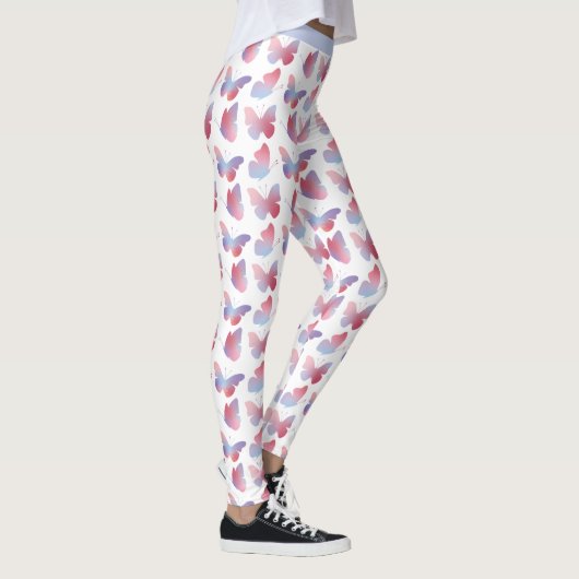 Leggings Papillon rose pâle Design Motif Pastel (Droite)