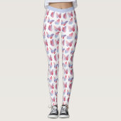 Leggings Papillon rose pâle Design Motif Pastel (Devant)