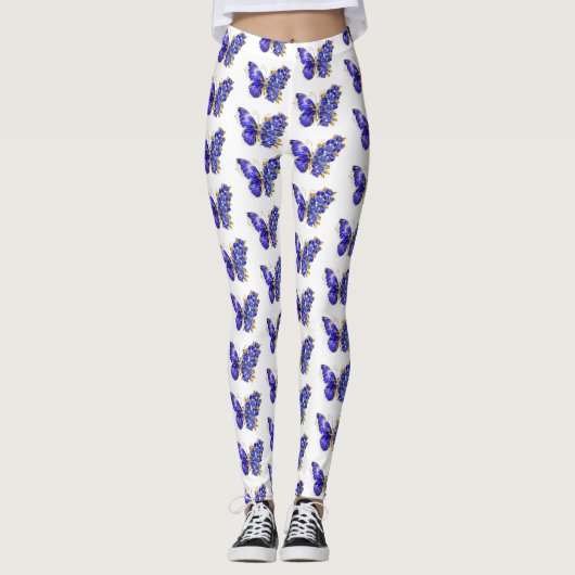 Leggings Papillon Saphir Fleur (Devant)