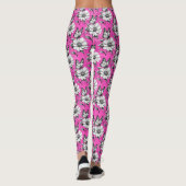 Leggings Papillon Sur Flower Motif Design rose (Dos)