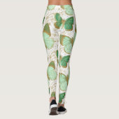 Leggings Papillon Vert Fleur Florale Fleurir (Dos)