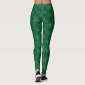 Leggings Papillon vert foncé imprimé, inspiré par la nature (Dos)