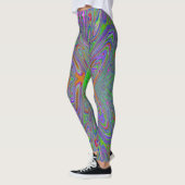 Leggings Papillon Violet, Orange et Vert Abstrait Trippy (Gauche)