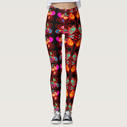 Leggings Papillons Abstraits (Devant)