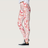 Leggings Papillons Aquarelle Corail rose (Gauche)