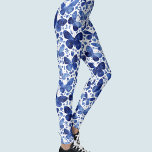 Leggings Papillons Aquarelle Indigo Blue<br><div class="desc">Peinture à papillon bleu et blanc Indigo.</div>