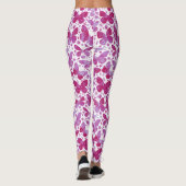 Leggings Papillons Aquarelle Magenta Rose (Dos)