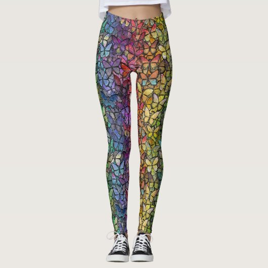 Leggings papillons arc-en-ciel (Devant)