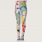 Leggings Papillons blancs Déchets de peinture et traits de (Devant)