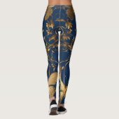 Leggings Papillons bleus métalliques avec Vins d'or (Dos)