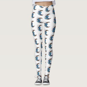 Leggings Papillons bleus sur croissant en bois