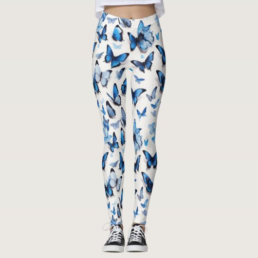 Leggings Papillons bleus vibreux (Devant)