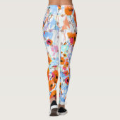 Leggings Papillons broyés : Texture florale Abstraite (Dos)