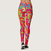 Leggings Papillons colorés 01.bw Rouge BG (Dos)