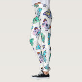 Leggings Papillons d'aquarelle couleur blanche (Gauche)
