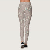 Leggings Papillons d'art encastré légumineuses gris brun (Dos)
