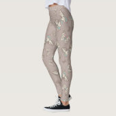Leggings Papillons d'art encastré légumineuses gris brun (Gauche)