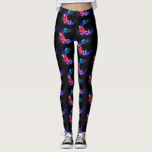 Leggings Papillons de nuit Neon brillants sur arrière - pla