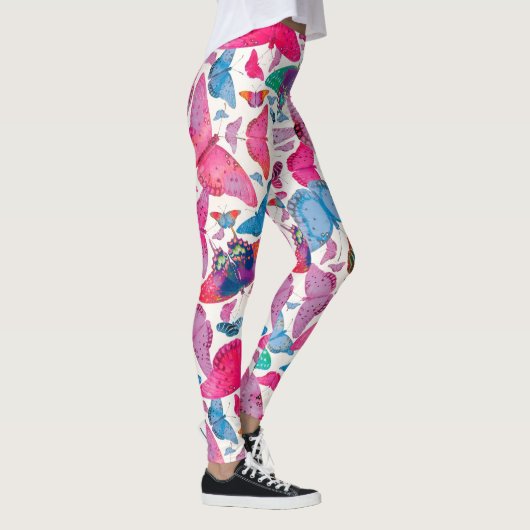 Leggings Papillons de ressort de Flutterby sur le blanc (Droite)