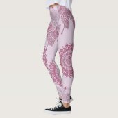 Leggings Papillons design unique Mandala Zen l Yoga rose (Gauche)