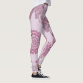 Leggings Papillons design unique Mandala Zen l Yoga rose (Droite)
