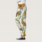 Leggings Papillons et fleurs Illustration Vintage 1 (Gauche)