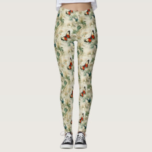 Leggings Papillons et fleurs Vintages colorés (2)
