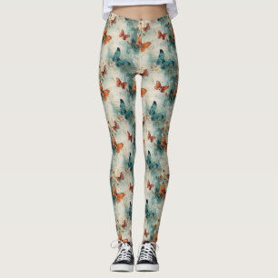 Leggings Papillons et fleurs Vintages colorés (9)